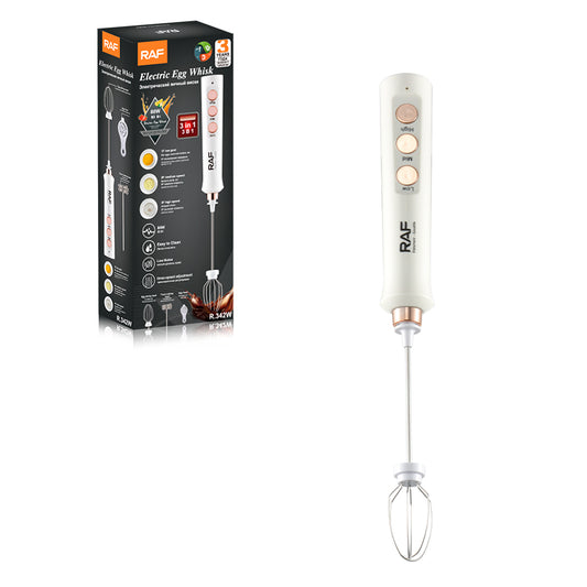 RAF R.342 Electric Egg Whisk 3-in-1 – 80W USB Rechargeable Milk Frother