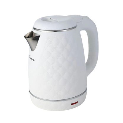 Condere Electric Kettle white – front view with diamond pattern body