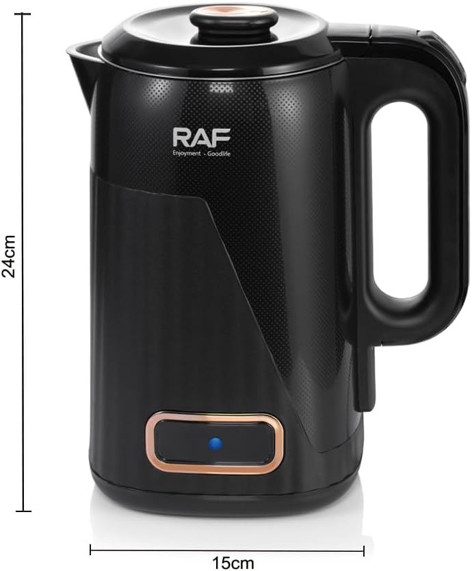 RAF R.7893B Electric Kettle dimensions – 24cm height 15cm width