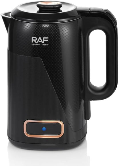 RAF R.7893B Electric Kettle side view – gloss black with LED indicator