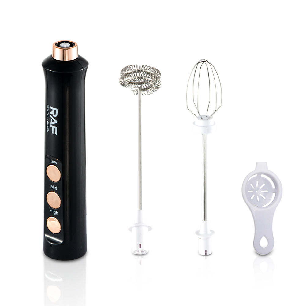 RAF R.342 Electric Egg Whisk 3-in-1 – 80W USB Rechargeable Milk Frother