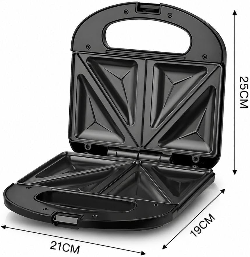 RAF R.2538S Sandwich Maker dimensions 21x19x25cm open view