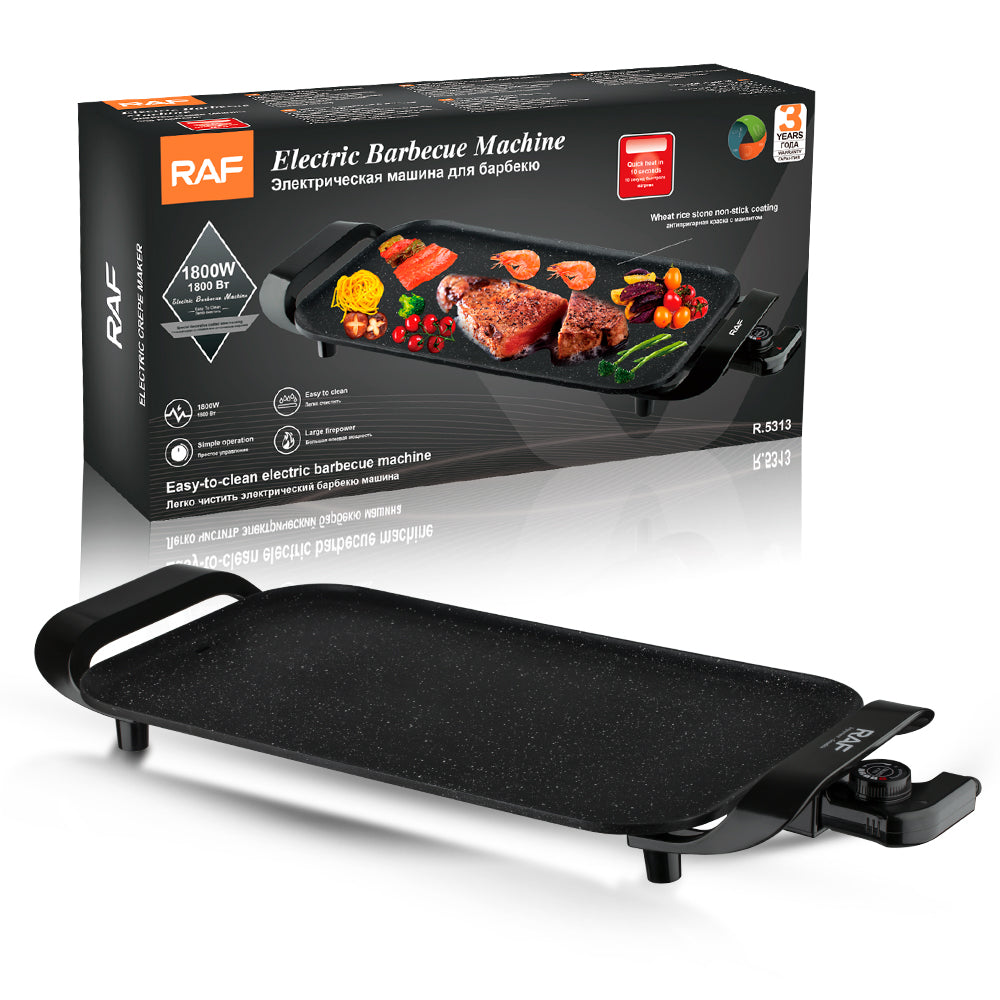 RAF Electric Barbecue Grill 1800W — Non-Stick Smokeless Indoor BBQ Machine