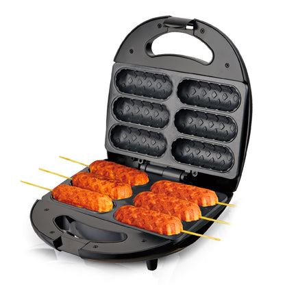 RAF R.803 Corn Sausage Maker angled open view of non-stick plates