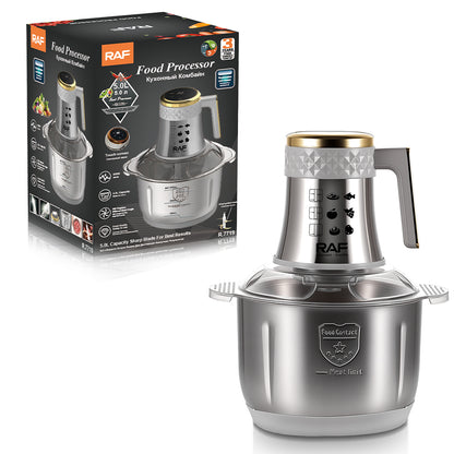 RAF R.7719 Food Processor 5L – 500W Touch Screen Stainless Steel