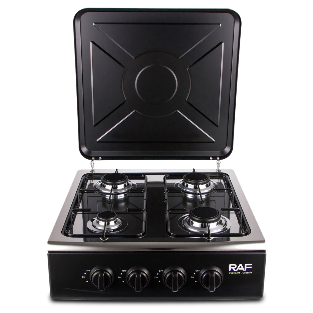 RAF R.8512 gas stove – burners close-up unlit