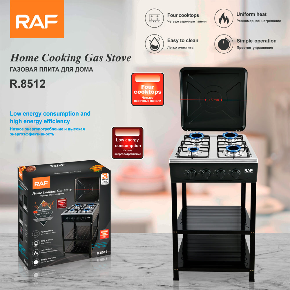 RAF R.8512 gas stove – lid open top view