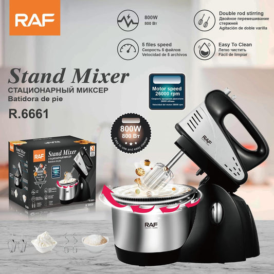 RAF Stand Mixer 800W | 5-Speed Electric Stand Mixer with Stainless Steel Bowl (R.6661)