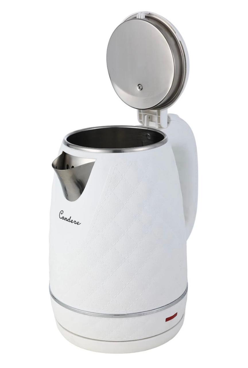 Condere Electric Kettle – lid open showing stainless steel interior