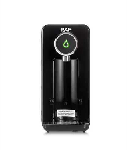 RAF R.11008 Water Dispenser – full front view gloss black with drip tray