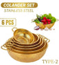 Stainless Steel Colander Set 6 PCS Silver finish
