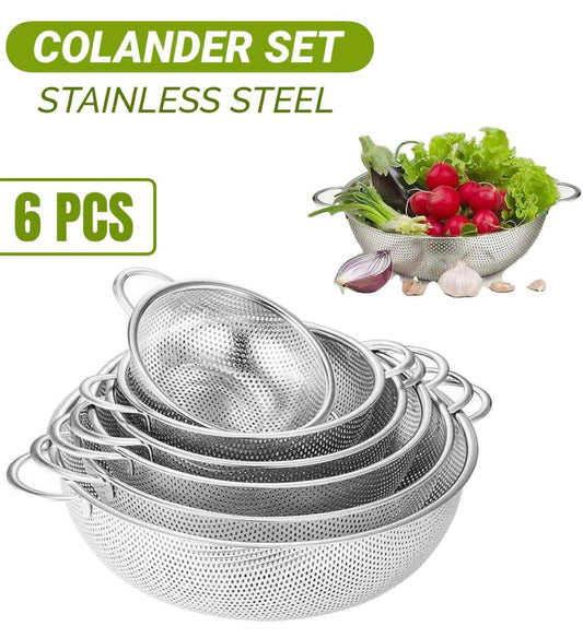 Stainless Steel Colander Set 6 PCS Gold finish