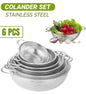 Stainless Steel Colander Set 6 PCS Gold finish